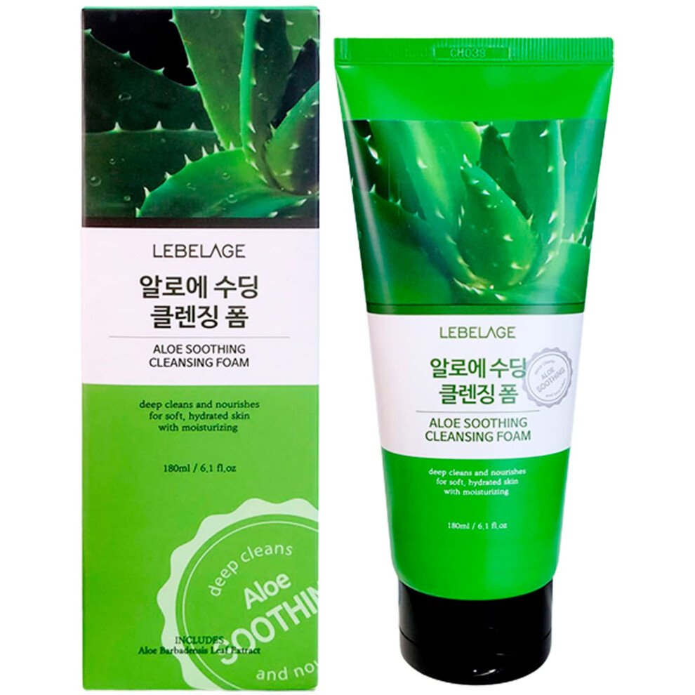 ???????G? Lebelage Aloe Soothing Cleansing Foam 180Ml - Moisturizing And Gentle Cleanser