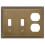 Amerelle Steps Double Toggle/Single Duplex Cast Metal Wallplate in Rustic Brass 1