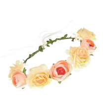 A Miaow Kvinder Bryllup Camellia Pandeb?nd Blomsterpiger Foto Pops Crown Party Festival Blomster H?r Krans Tilbeh?r (Champagne)