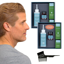 Colorsmith Hair & Beard Color for Blending Grays 2 pack - Medium Golden Copper Blonde - Ammonia-Free Complete Mens At-home Beard & Hair Dye Kit, Profe