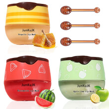 3 Pcs Bee Lip Balm Honey Pot with Stick Moisturizing Lip Mask Overnight Day and Night Tinted Sleeping Lip Balm Hydrating Lip Scrubs Exfoliator & Mois