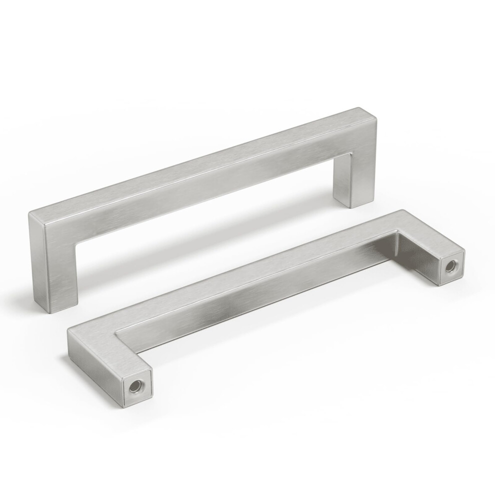 homdiy 10 Pack 5 Inch Brushed Nickel Cabinet Pulls Cabinet Handles Square Door Handles Modern Dresser Drawer Stainless Steel Hardware-image-OPC-PGFNTRH-NEW