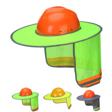 UNCO- Schutzhelm-Sonnenschutz, grün, Voll- und Standardkrempe, Mesh-Sonnenschutz, hohe Sichtbarkeit, reflektierend, Schutzhelm-Sonnenschutz, Schutzhe