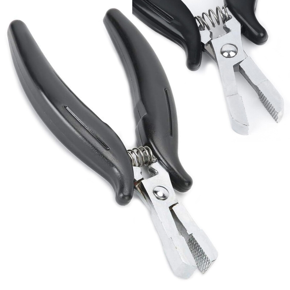 Jozlynn Unisex Black Fusion Bond Crusher Tool For Keratin Hair Extensions K Tip Remover Plier Professional Hair Extension Tool