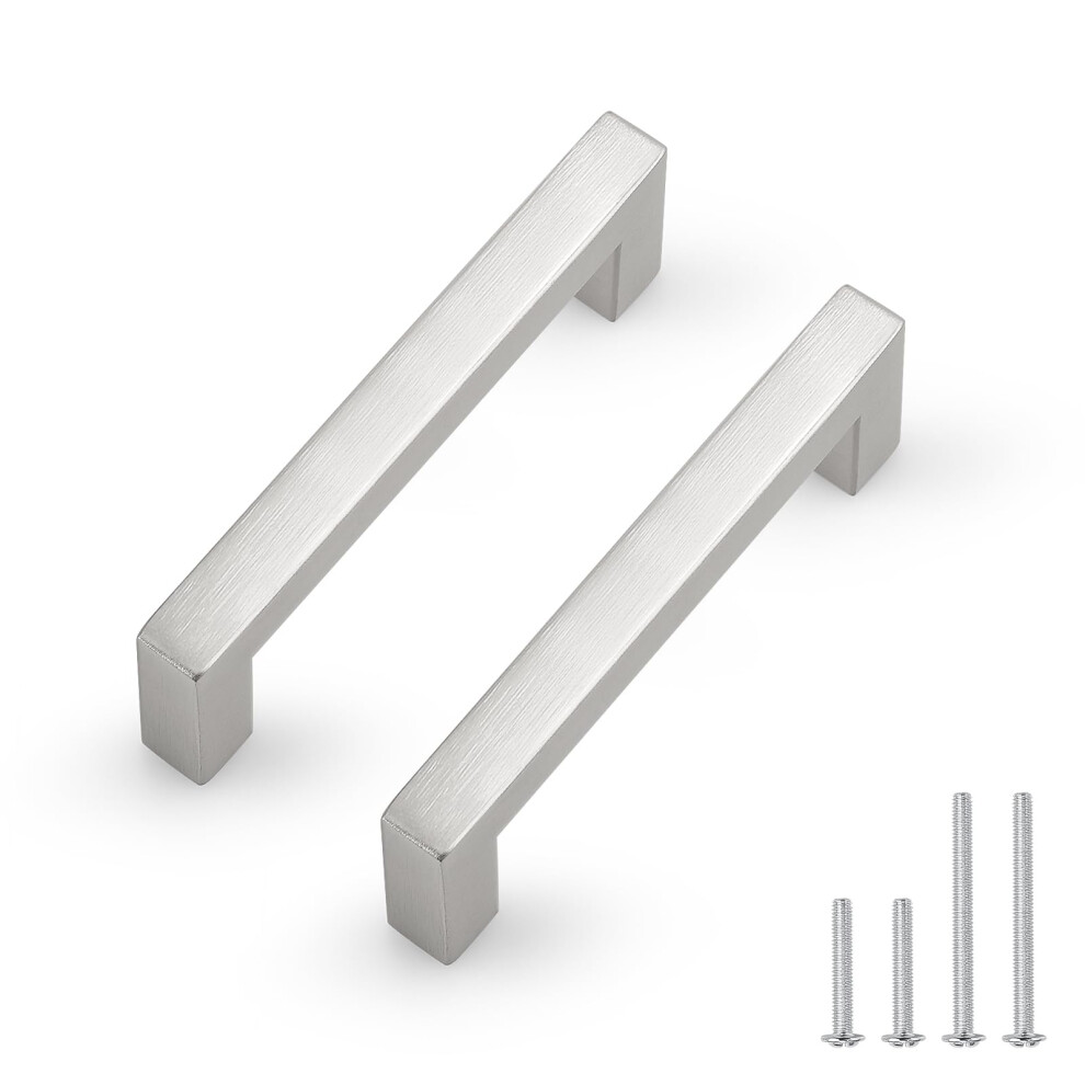 Probrico 30 Pack Hole Centers 3.5Inch Square Kitchen Cabinet Pulls Brushed Satin Nickel Dresser Handles Stainless Steel Drawer Pull Handle For Cabine 6941154051491