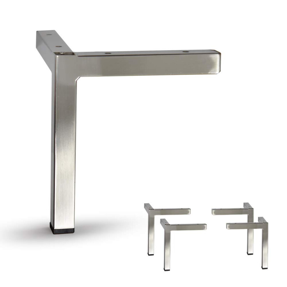 Ensemble de 4 pieds de meuble carr   s en m   tal AKB Hardware - Design    l   gant en m   tal, durable et    l   gant (6-3/4""""H, nickel bross   )