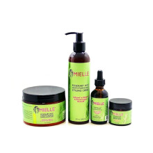 Mielle Organics Rosemary Mint Combo (Crme & Oil & Masque & Edge Gel) - Strkande formel - Sulfatfri - Fr alla hrtyper - Salong-kvalitetsresult
