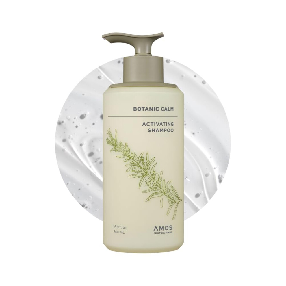 Amos Professional Botanic Calm Activating Shampoo L Vegan Scalp & Hair Strengthening Shampoo With Rosemary And Biotin Sulfate Free 16.9 Fl.oz