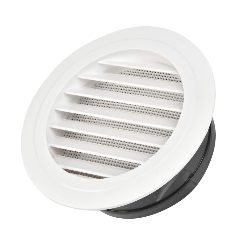 Grille d'aération ronde FOCCTS de 6 pouces, grille de ventilation en ABS blanche avec moustiquaire intégrée pour la ventilation de la cuisine, de