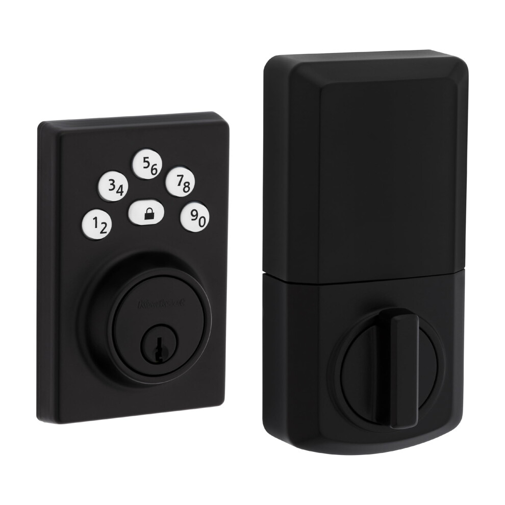 Kwikset Powerbolt 240 5-Button Keypad Matte Black Contemporary Electronic Deadbolt Door Lock  Featuring Convenient Keyless Entry  Customizable User Co-image-OPC-PGFNVJH-NEW