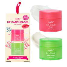 epielle Lip Care Kit Buff & Shine | Lip Sugar Scrub (20g) + Lip Sleeping Mask Berry (20g) | Hydrate for Soft Smooth Lips | 2-Piece Set for Day & Nig