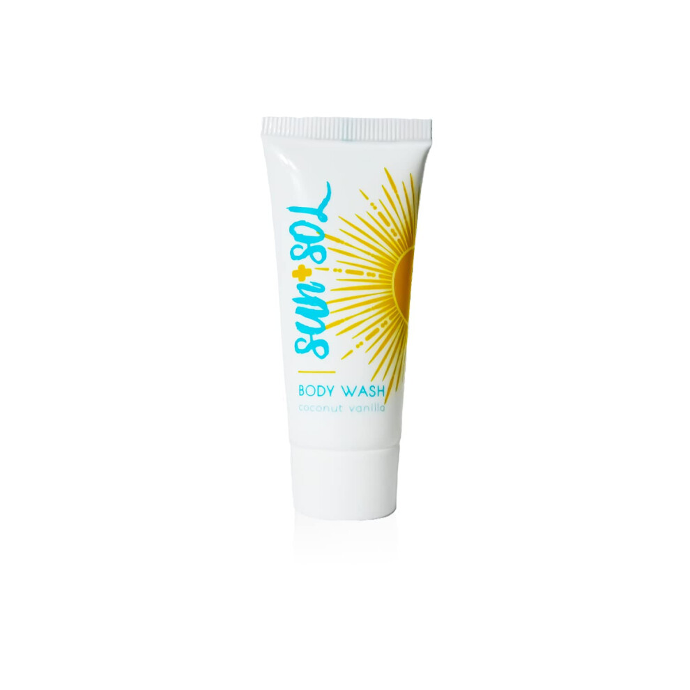 World Amenities - Sun + Sol Bulk Refreshing Body Wash With Warm Coconut & Vanilla Fragrances  Travel Size Toiletries  Mini Hotel Amenities  0.7 oz  50-image-OPC-PGFNVRG-NEW