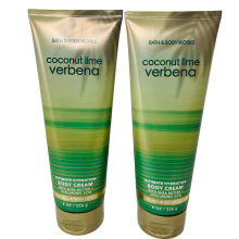 Bath & Body Works Coconut Lime Verbena Ultimate Hydration Body Cream 8 ounces verpakking van 2