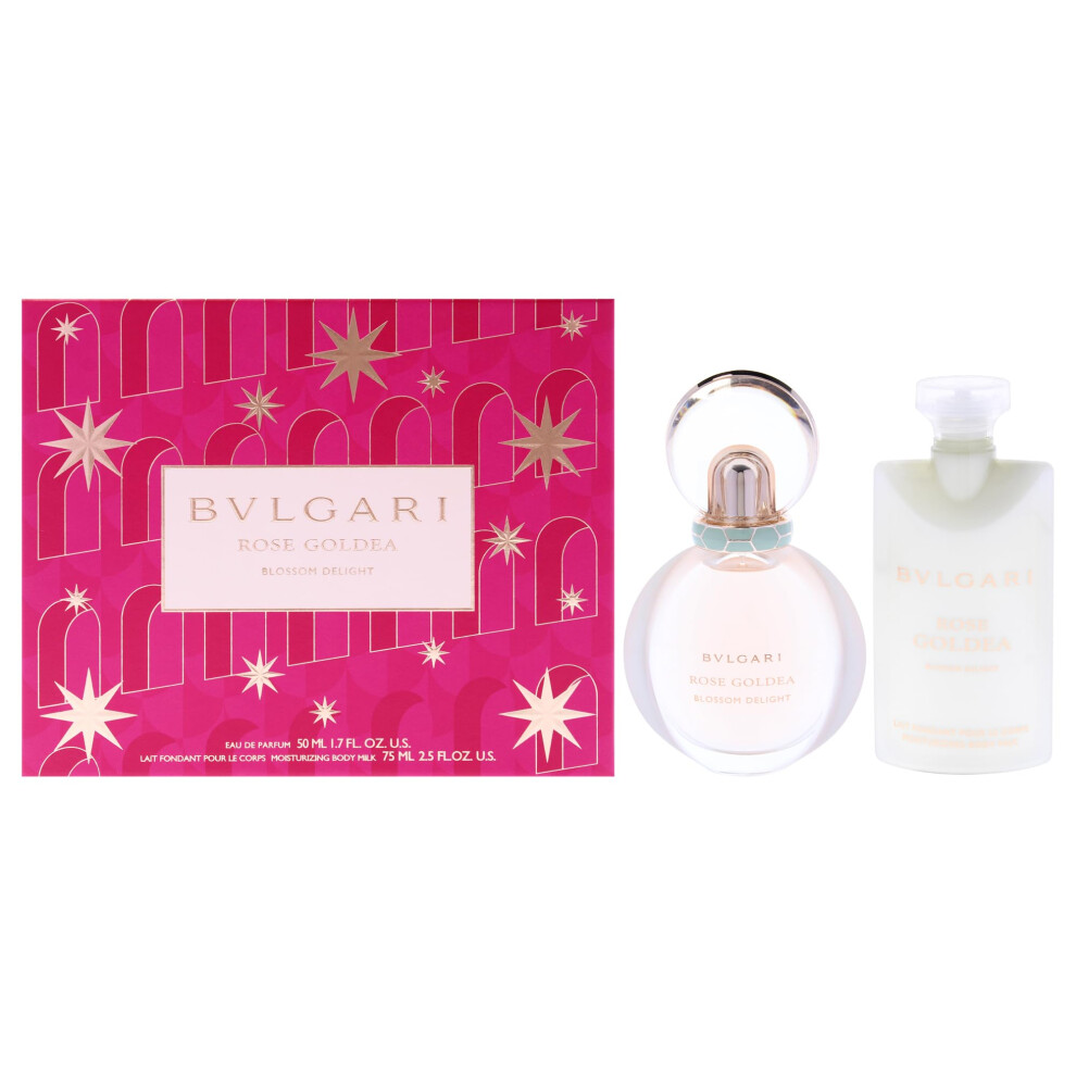 Bvlgari Rose Goldea Blossom Delight for Women - 2 Pc Gift Set 1.7oz EDP Spray  2.5oz Moisturizing Body Milk