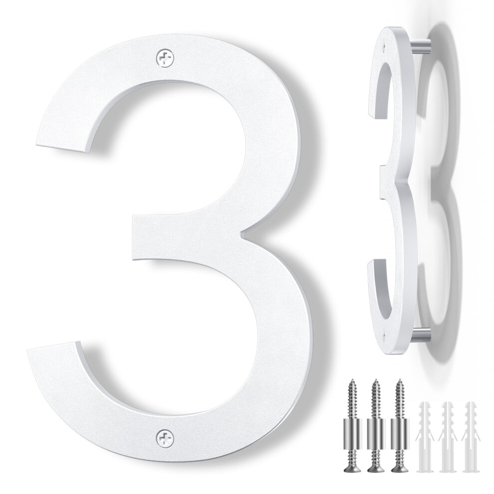 IVERRA 8 pouces Grands numéros de maison flottants Blanc Moderne Numéro de maison pour l'extérieur Grands numéros d'adresse extérieurs en plastiq