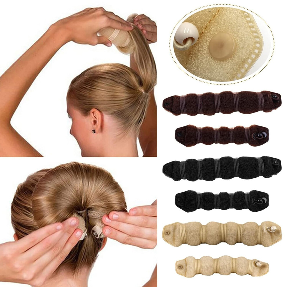 ÉPonge Ronde En Mousse De Couleur AléAtoire Pour Chignon - Anneau à Cheveux Diy Avec éLastiques Et Attaches - Accessoire De Beauté Et De Soins Pe-image