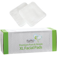 ForPro Premium Pure & Simple XL Gesichtspads, dreilagig, ultraweich, Einweg-Make-up-Entferner-Pads, 100 % vegan und tierversuchsfrei, 60 St   ck