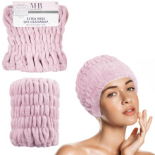 Expressions Extra Wide Spa fejfedo - rzsaszn 1db szuper puha mikroszlas anyag hajgumi/stlusos spa fejpnt szalon-minosgi hajpakols
