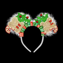 JUTTIRA Merry Christmas -hiuspannat, hiirenkorvat, joulukuusipannat, piparkakkupannat, lumivalkoiset pannat, joulupukin päähineet - punavihreä, v