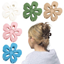 WUBAYI 6Pcs Frosted Flower Claw Clips  Non-Slip Strong Claw Clips for Thick Thin Hair  Women Girls Hair Styling Accessories Holiday Gifts