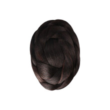 Pokinge flettet falsk hår bolle danser hårboller naturlige brune sort farve clip-in chignons donut hårforlængelse flettet chignon hårstykke til k