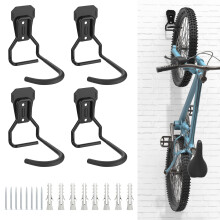 Supporto da parete per bici Housolution con gancio fisso [confezione da 4] Supporto per bici resistente, supporto verticale per garage, facile da