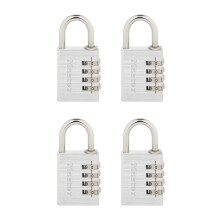 Master Lock stellt Ihr eigenes Kombinations-Vorhngeschloss ein, 4er-Pack, Silber, 643EC4