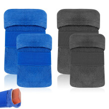 Adorila 4 PCS Katoenen Zeepzak, Schuimend en Drogen van Zeep, Scrubber voor Mannen en Vrouwen (Blauw & Grijs)