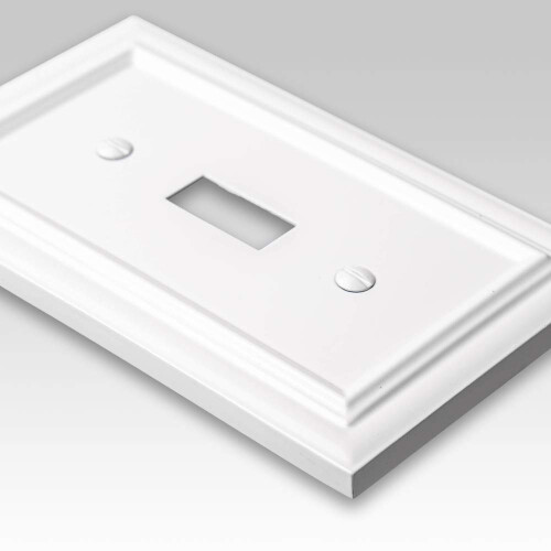 Amerelle 94T4W Continental Wallplate  4 Toggle  Cast Metal  White  1-Pack 1