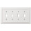 Amerelle 94T4W Continental Wallplate  4 Toggle  Cast Metal  White  1-Pack 1
