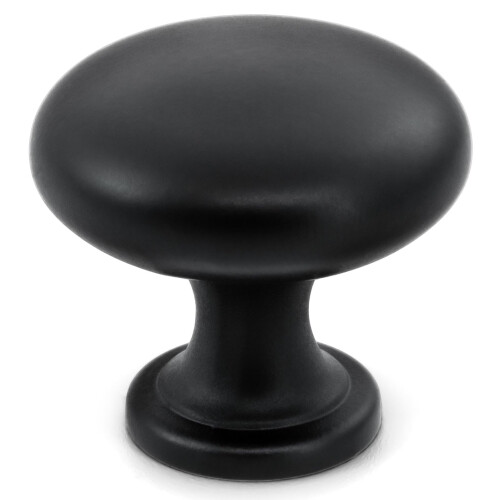 HESTIA HARDWARE 5 Pack | Matte Black Cabinet Knobs | 1.15 Inch (29mm) Kitchen and Bathroom Drawer Knobs
