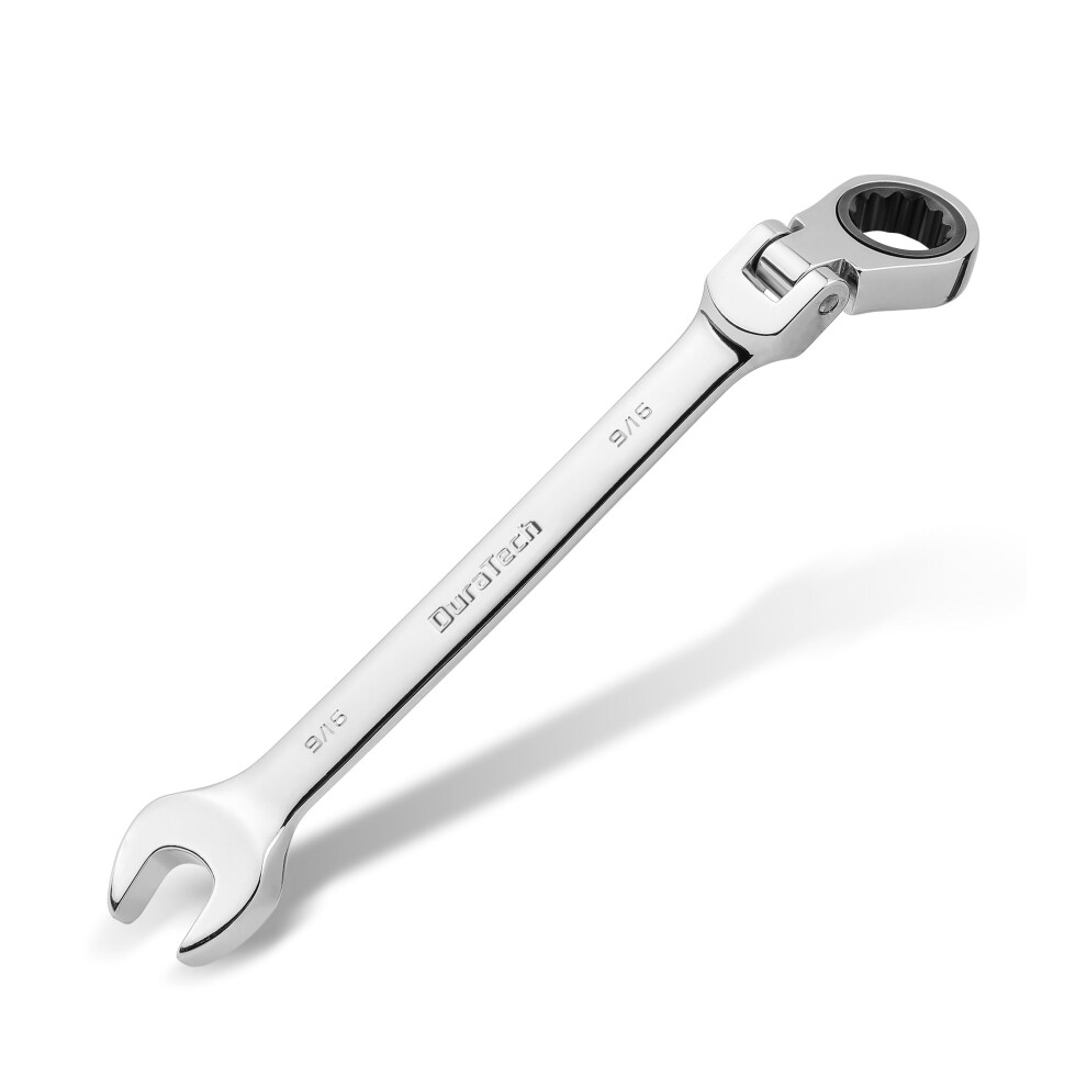 Duratech 9/16"""" Flex-Head Ratcheting Combination Wrench Sae 72-Tooth Cr-V Steel 6931213201462