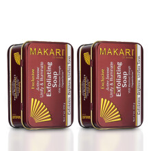 Sapone esfoliante attivo intenso esclusivo MAKARI, confezione da 2 (7 oz) | Saponetta illuminante avanzata per macchie scure e imperfezioni | Esf