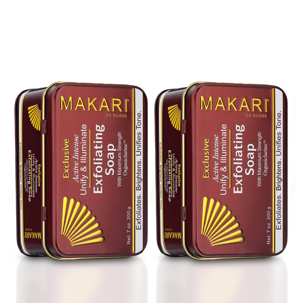 Makari Exklusive Active Intense Peeling-Seife, 2Er-Pack (7 Oz) | Aufhellender Seifenriegel F R Dunkle Flecken Und Hautunreinheiten | Peelt Abgest-image