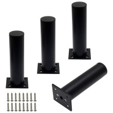 Kyuionty Paquete de 4 patas ajustables para muebles, redondas, de 1,5 pulgadas de dimetro, de aleacin de aluminio engrosado, estantes para sof