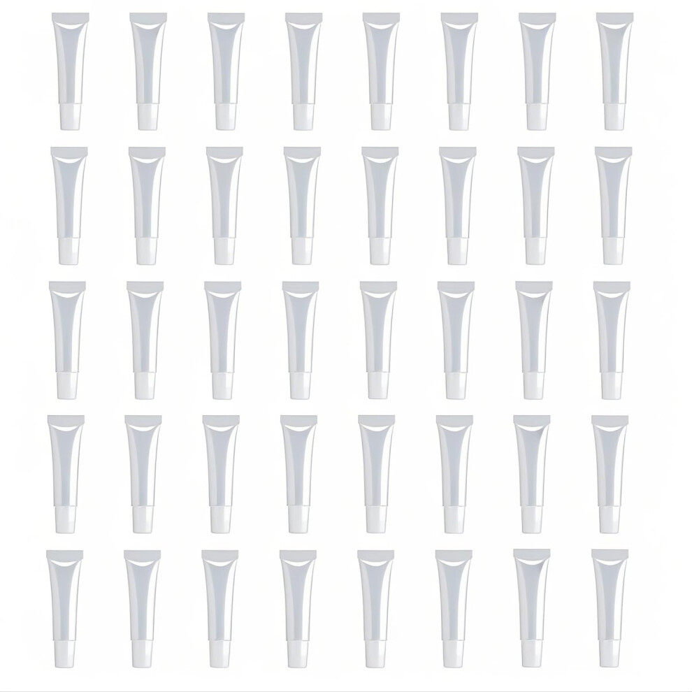 Doromy Clear 40Packs 15Ml Empty Lip Gloss Tubes Squeeze Lip Gloss Containers Refillable Soft Tubes Cosmetic Lip Containers For Diy Lip Gloss Balm & Travel To