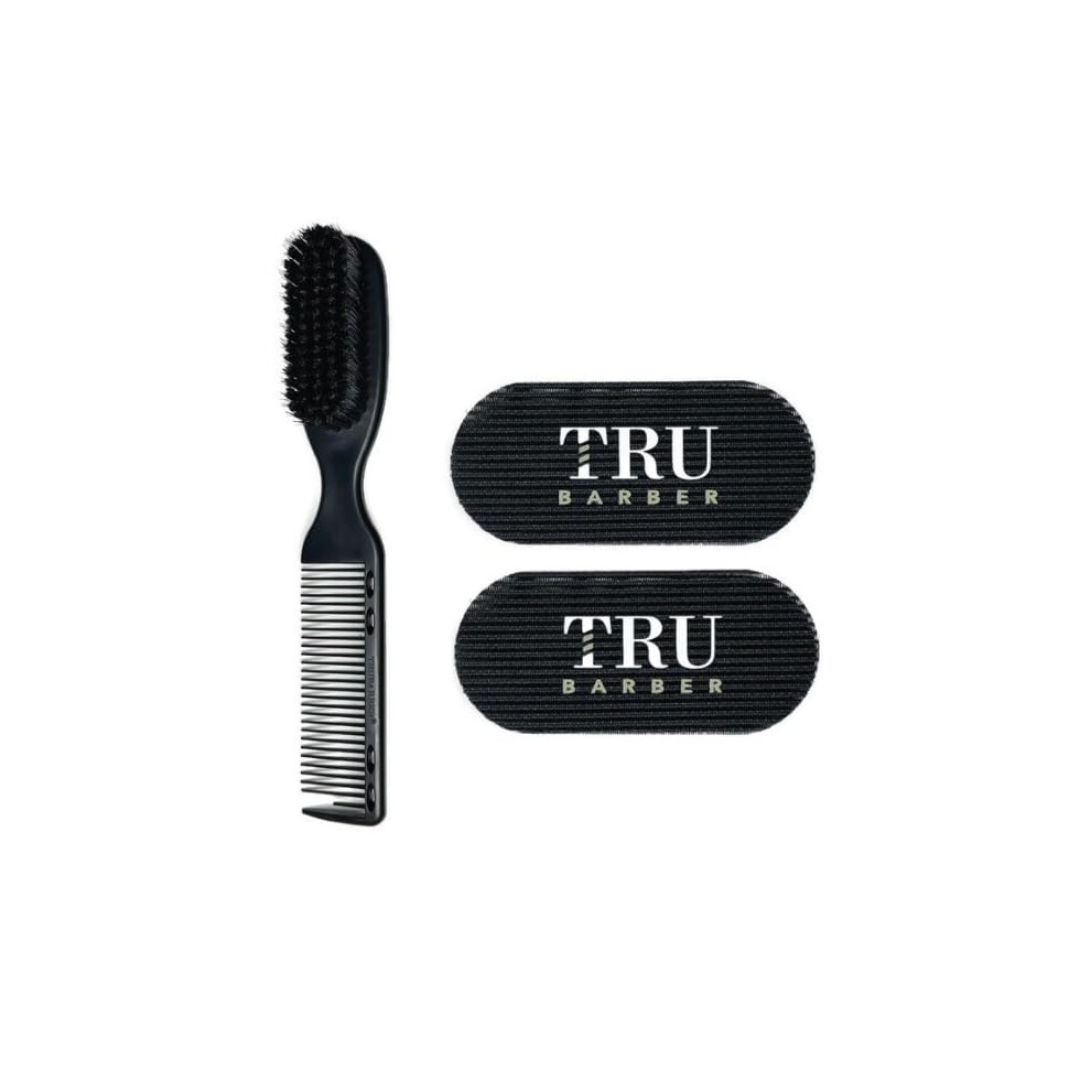 Tru Barber Fading Brush Mit Haargreifern, Bundel, Fade Brush Professional Fur Friseure Und Stylisten, Kamm, Reinigungsburste Fur Haarschneidemasc-image