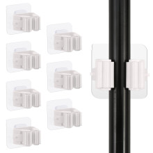 8 stuks zelfklevend zonder boren antislip dweil- en bezemhouder organisator hanger wandmontage grijper en dweilhouder voor huis tuin garage opslag