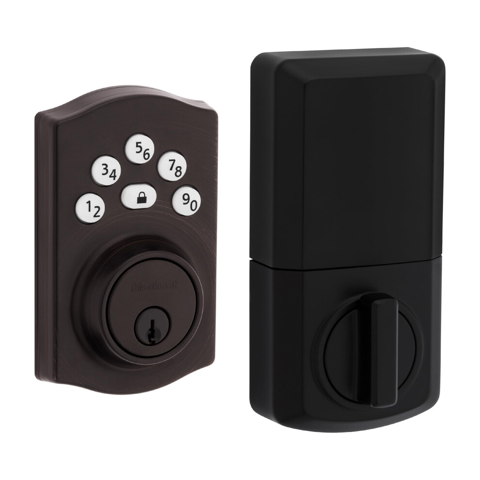 Kwikset Powerbolt 240 5-Button Keypad Venetian Bronze Traditional Electronic Deadbolt Door Lock  Featuring Convenient keyless Entry  Customizable User-image-OPC-PGFNXWH-NEW