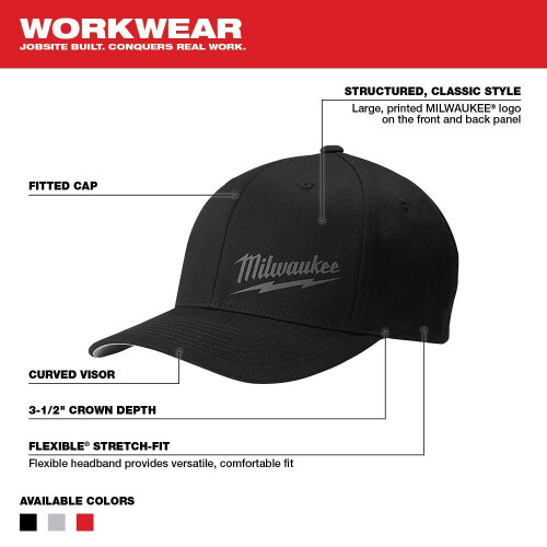 Milwaukee Milwaukee 504blxl monteret hat 63% polyester 34% bomuld 3% spandex sort 2
