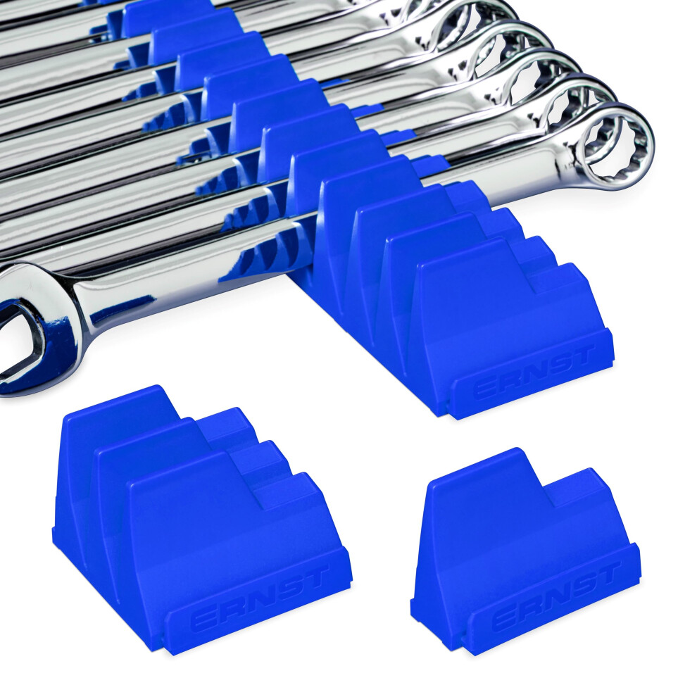 Ernst Manufacturing Wrench Pro - Modular Wrench Organizer For 40 Wrenches (Blue) With Anti-Slip Cleats - Made In The Usa 789455554145