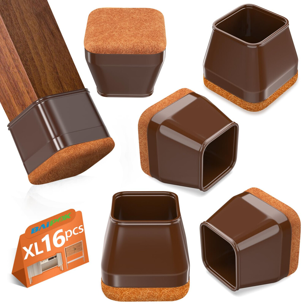 16Pcs Square Chair Leg Floor Protectors With Thickened Felt Pads Silicone Chair Leg Covers Caps To Protect Hardwood Tile Floors Furniture Feet Reduce 658358587256