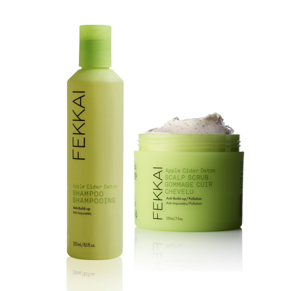 Shampoing d   toxifiant au cidre de pomme Fekkai (250 ml) + gommage d   toxifiant au cidre de pomme (220 ml) - Sans sulfates, parab   nes, phtalates -
