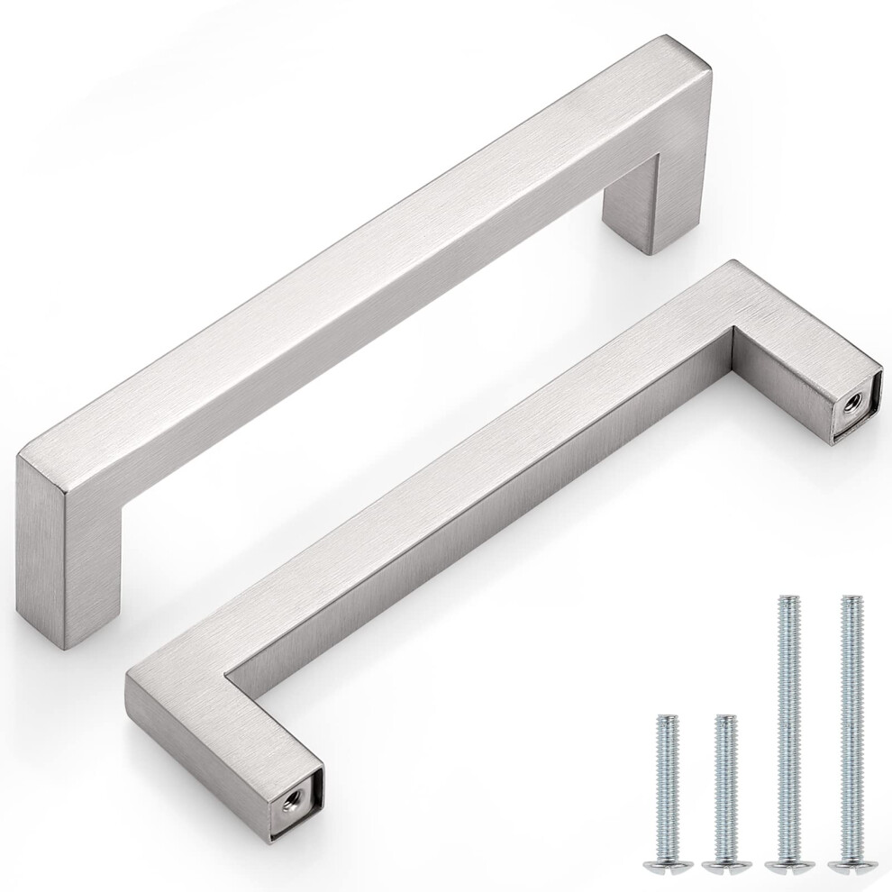 Probrico 15 Pack|Square Cabinet Handles 5 Inch Hole Centers Stainless Steel Cupboard Handles Brushed Nickel Kitchen Cabinet Pulls  Overall Length 5-1/-image-OPC-PGFNYDJ-NEW