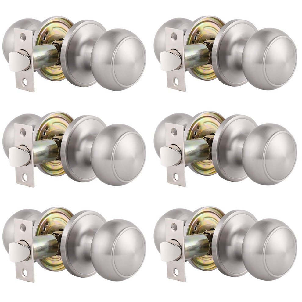 Pomelli Per Porte D'ingresso/Armadio Gobrico, Confezione Da 6, Pomelli Per Porte Interne Con Funzione Di Passaggio, Pomelli Per Porte In Nichel S-image