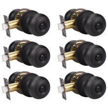 KNOBWELL 6 Pack Oil Rubbed Bronze Door Knob Privacy Locking Door Knob Bedroom Door Knobs with Lock Bathroom Door Knob Bronze Door Knobs Interior Us