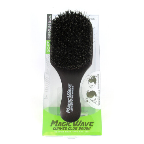 Black Ice Magic Wave 7'' Curved Club Brush Soft Premium Boar 1