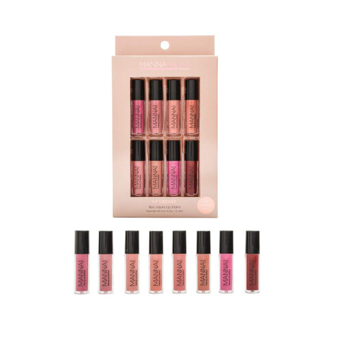 Manna Kadar Lip Library Mini Liplocked Priming Gloss Stains Multi-Colored 8 stuks