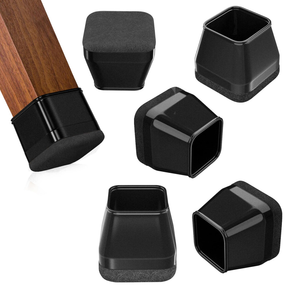 16Pcs Square Chair Leg Floor Protectors With Thickened Felt Pads Silicone Chair Leg Covers Caps To Protect Hardwood Tile Floors Furniture Feet Reduce 658358587218