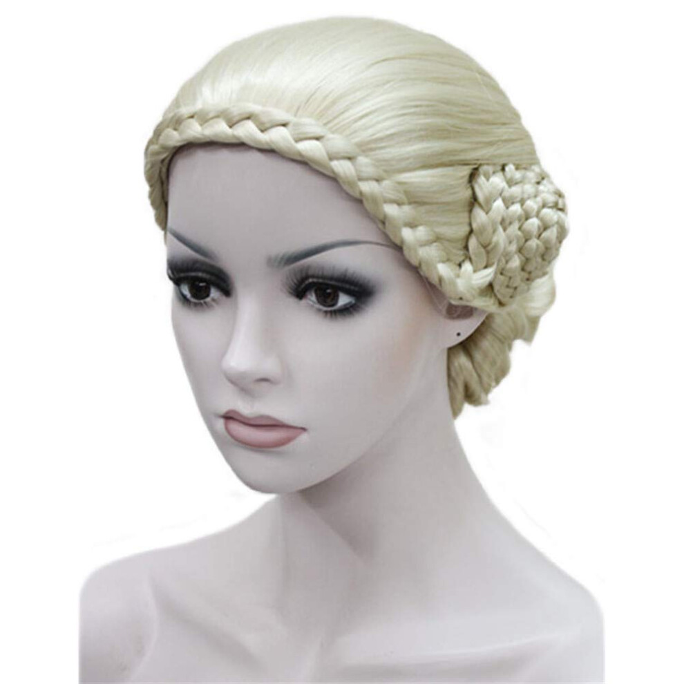 Aimole Unisex Braid Updo Bun Wig Blonde Wigs Synthetic Cosplay Women Hair